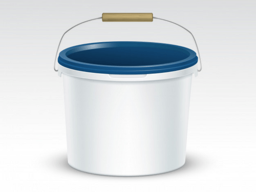 Secchio di vernice blu 