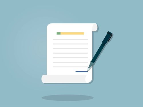 Illustrazione di un documento contenente un progetto personalizzato per un contract