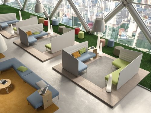 Area relax con divani e illuminazione