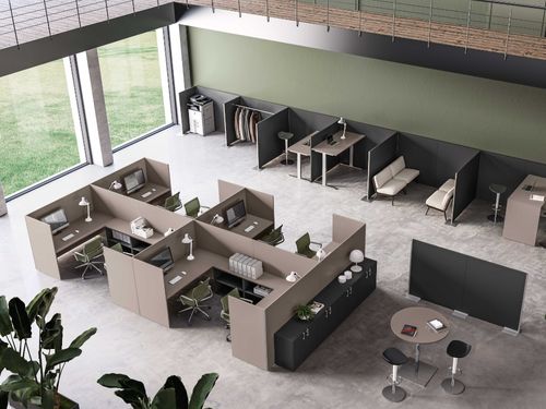 Open space: scrivanie, sedute e postazioni
