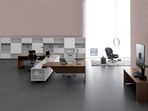 Render di un ufficio in stile moderno