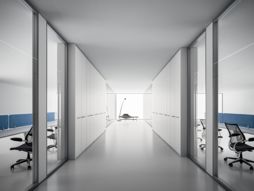 Immagine con pareti divisorie per un ufficio funzionale